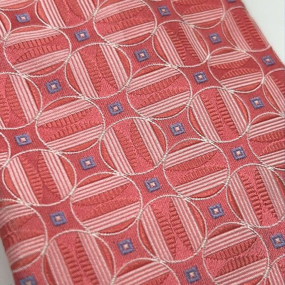 Ted Baker Pink Geometric Silk Tie - Picture 2 of 5